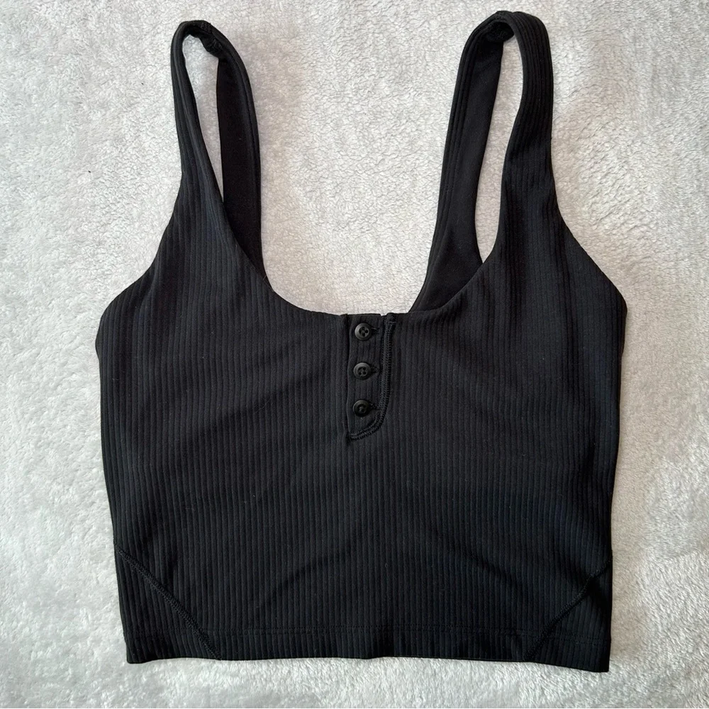 Lululemon Align Ribbed Henley Tank Top Black Size 0